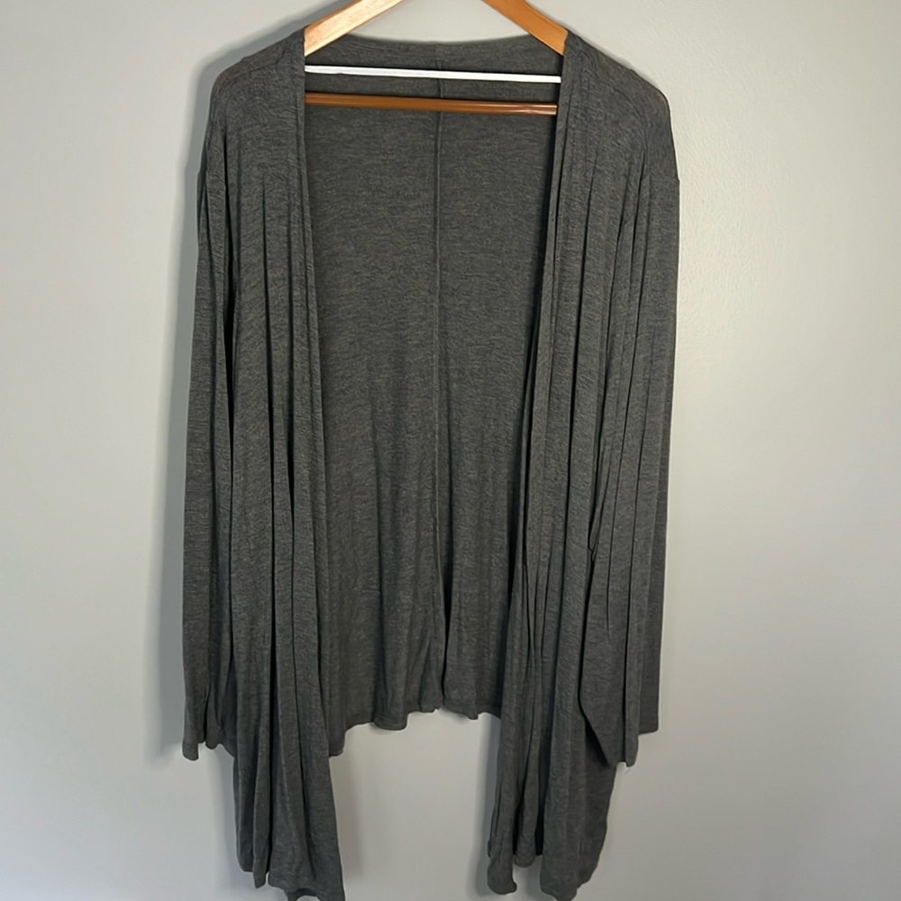 Lane Bryant Open-Front Fit & Flare Overpiece Jersey Cardigan